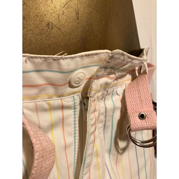 NWT Vintage Brittania Pentimento Cotton Pastel Rainbow Stripe Straight Leg Pants - Picture 6 of 10